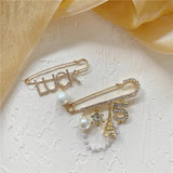 Camellia 5 Brooches with Rhinestone Pearls Tower Portrait Tassel Baroque