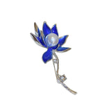 Chinese Water Lily Rhinestone Tulip Brooch Pearl Jewelry