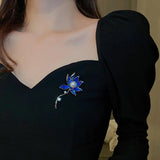 Chinese Water Lily Rhinestone Tulip Brooch Pearl Jewelry