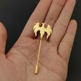 Vintage Phoenix Men Brooch Animal Lapel Pins Stainless Steel Suit Accessories