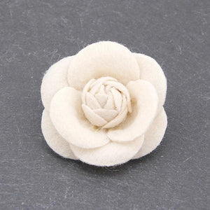 Multicolor Wool Camellia Rose Flower Brooch Lapel Pin Lady Corsage