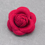 Multicolor Wool Camellia Rose Flower Brooch Lapel Pin Lady Corsage