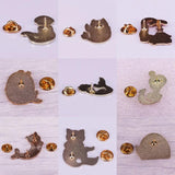 Mermaid Enamel Pins Marine Cat Dog Brooches Copper Lapel Badges