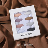 8pcs Safty Pins For Shawl Hijab Muslim Wear Candy Collection