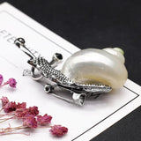 Natural Shell Snail Brooch Pendant, Animal Charms for Women Jewelry Making DIY
