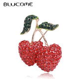 Red Cherries Rhinestone Brooch for Girls Clothes Pin