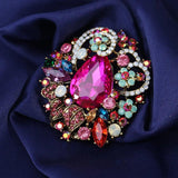 Bohemian Crystal Brooch Pin Vintage Style Classic Banquet Party Jewelry