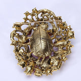 Bohemian Crystal Brooch Pin Vintage Style Classic Banquet Party Jewelry