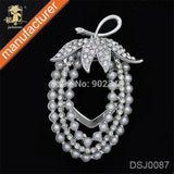 Rhinestone Silk Scarf Buckle Enamel Brooch Wedding Pin