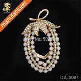 Rhinestone Silk Scarf Buckle Enamel Brooch Wedding Pin