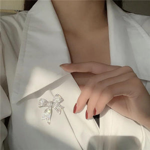 Big Bow Brooch Necktie Shirt Collar Jewelry for Women