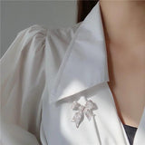 Big Bow Brooch Necktie Shirt Collar Jewelry for Women