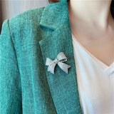 Big Bow Brooch Necktie Shirt Collar Jewelry for Women