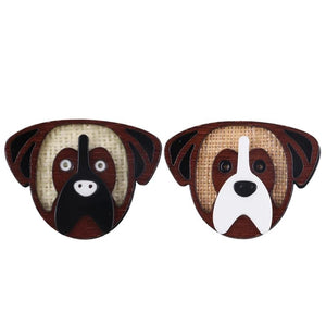 Dog Acrylic Wooden Brooches Pin Cartoon Bear Pet Lapel Pins Badges