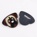 Dog Acrylic Wooden Brooches Pin Cartoon Bear Pet Lapel Pins Badges