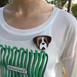 Dog Acrylic Wooden Brooches Pin Cartoon Bear Pet Lapel Pins Badges