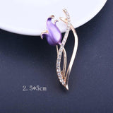 Xingyunday Golden Tulip Brooch Flower Pin For Women