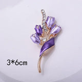 Xingyunday Golden Tulip Brooch Flower Pin For Women