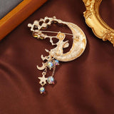 Muylinda Fairy Enamel Moon Girl Tassel Brooch