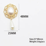 10 Pcs Alloy Oval Pearl Flat Bottom DIY Clothing Wedding Decoration Jewelry