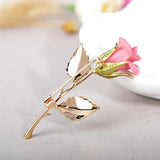 Red Pink Rose Flower Brooches Enamel Wedding Party Banquet Brooch