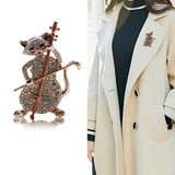 Cat Violin Brooch for Women Girls, Zircon Jewelry Pin