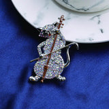 Cat Violin Brooch for Women Girls, Zircon Jewelry Pin