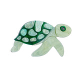 Green Turtle Acrylic Brooch for Women