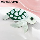 Green Turtle Acrylic Brooch for Women