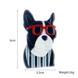 Glasses Dog Brooch for Woman Acrylic Material Cartoon Trendy Creative Animal