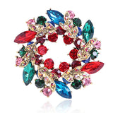 Christmas Wreath Shape Brooch High for Women Sweater Dress Hat Hijab Pin