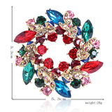Christmas Wreath Shape Brooch High for Women Sweater Dress Hat Hijab Pin