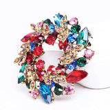 Christmas Wreath Shape Brooch High for Women Sweater Dress Hat Hijab Pin