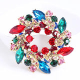 Christmas Wreath Shape Brooch High for Women Sweater Dress Hat Hijab Pin