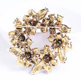 Christmas Wreath Shape Brooch High for Women Sweater Dress Hat Hijab Pin