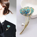 Vintage Plant Leaf Brooches Pearl Ginkgo Brooch Pin Corsage Classic Jewelry