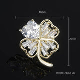 CZ Camellia Flower Brooch for Coat Dress