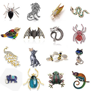 Beetle Insect Brooch Drip Oil Rhinestone Alloy Men Women Accessories