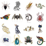 Beetle Insect Brooch Drip Oil Rhinestone Alloy Men Women Accessories