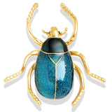 Beetle Insect Brooch Drip Oil Rhinestone Alloy Men Women Accessories