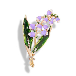 Enamel Magnolia Flower Brooch Wedding Bridal Bouquet Pin