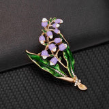Enamel Magnolia Flower Brooch Wedding Bridal Bouquet Pin