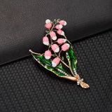 Enamel Magnolia Flower Brooch Wedding Bridal Bouquet Pin