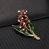 Enamel Magnolia Flower Brooch Wedding Bridal Bouquet Pin