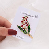 Enamel Magnolia Flower Brooch Wedding Bridal Bouquet Pin