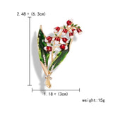 Enamel Magnolia Flower Brooch Wedding Bridal Bouquet Pin