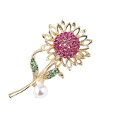 Sunflower Rhinestone Lapel Pin - Women's Delicate Accessory