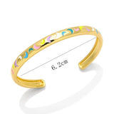 Y2K Enamel Moon Cuff Bracelet for Women