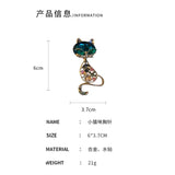 Crystal Cat Brooch Korea Style Animal Jewelry Golden Gift