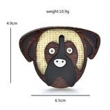 Wood Dog Brooches Cute Animal Pin Casual Party Accessory